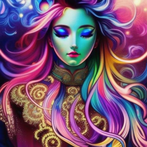 Neon Lady - AI Generated Artwork - NightCafe Creator