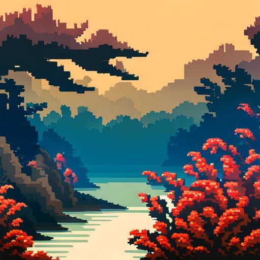 8 Bit Landscape Ai Generated Artwork Nightcafe Creator