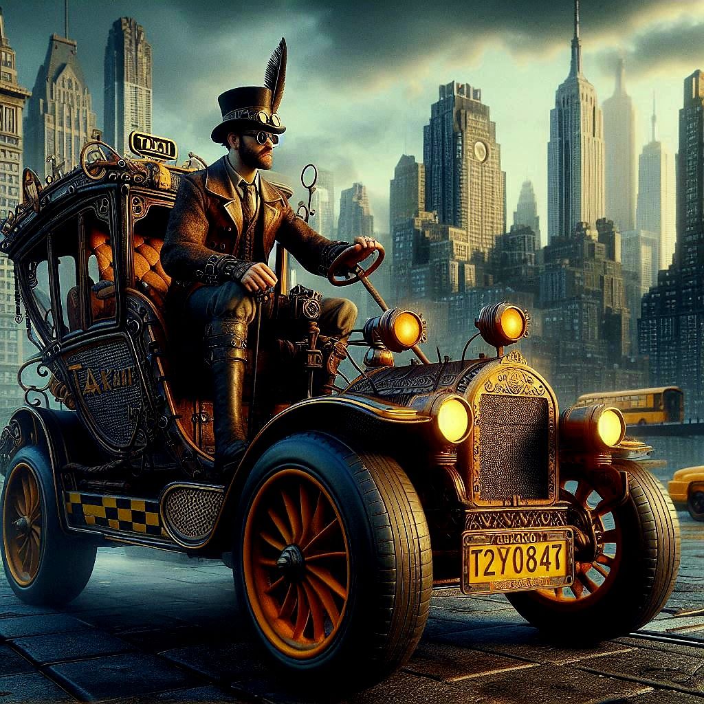 Steampunk taxi