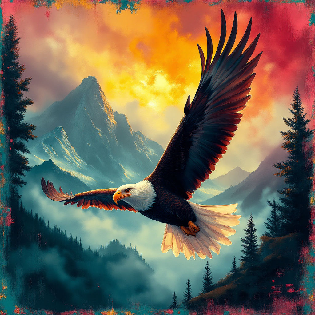 Bald Eagle over the Swiss Alps