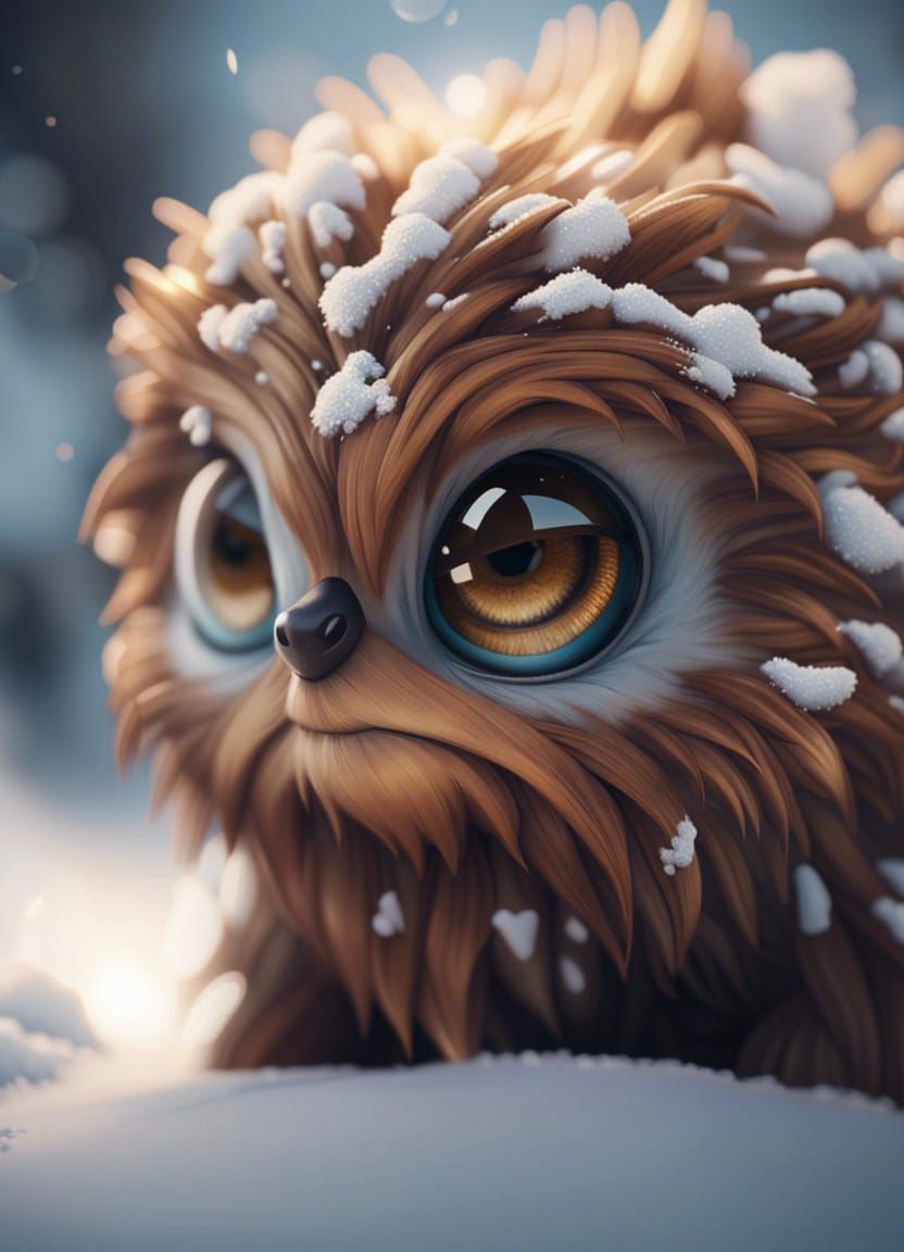 close-up of a cute creature in the snow  by @skeller