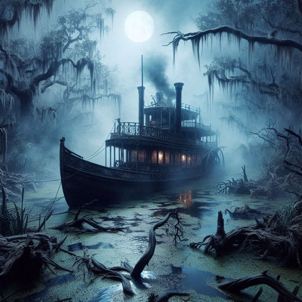 Dilapidated steamboat