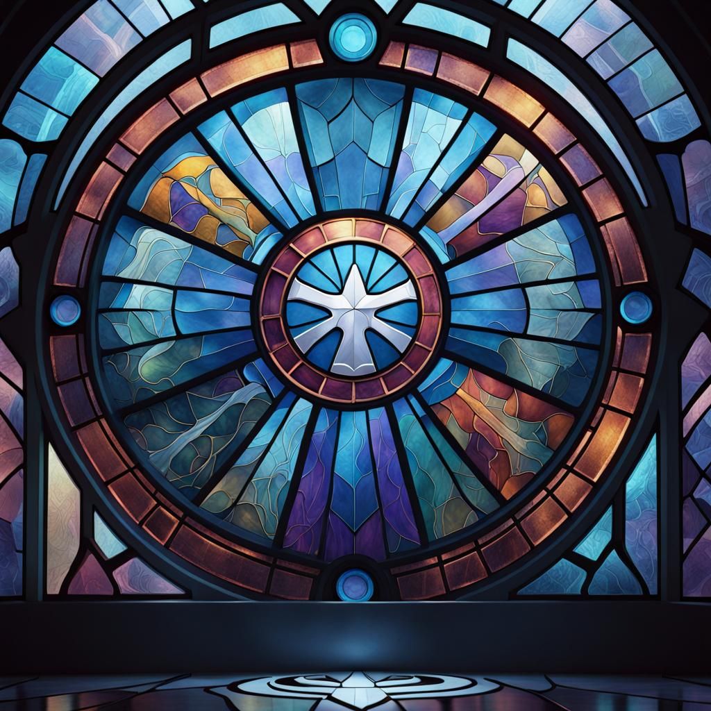 Beautiful stained glass of agents of shield inhumans detaile...