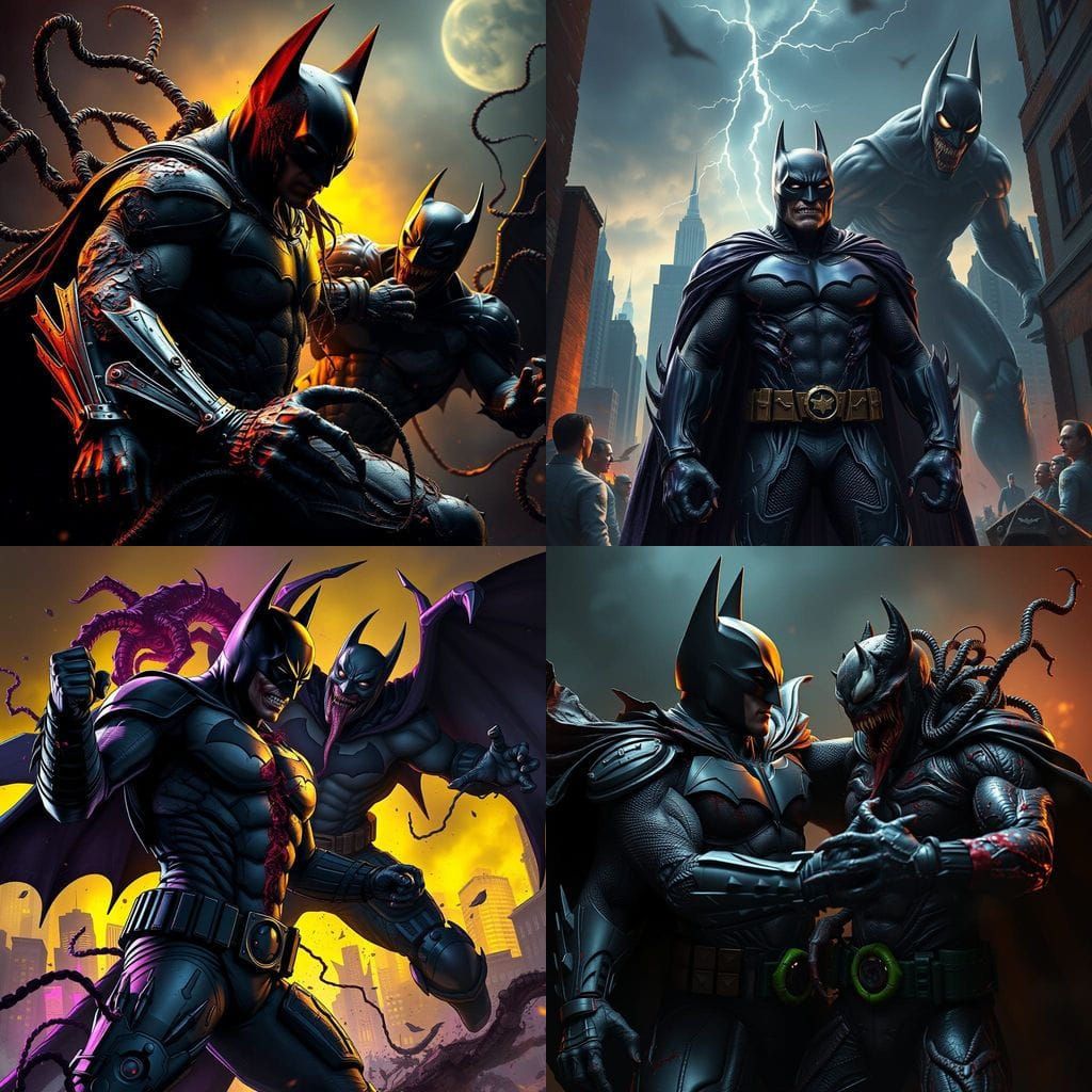 Dark Fantasy Batman Battles His Laughing Counterpa... - AI Art