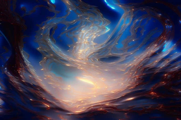 Magical Obsidian World in Hyperreal Rococo Style