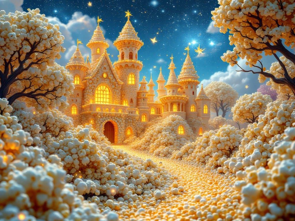 Popcorn Wonderland: A Whimsical Fairytale Landscape  by @Fleur de Lotus