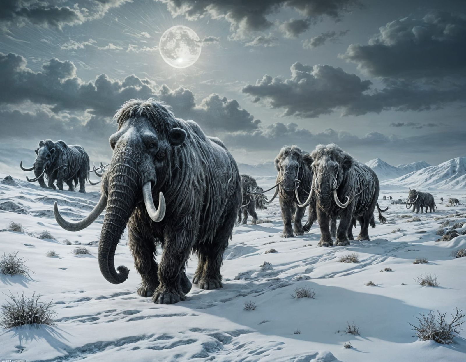 Mammoth crossing Frozen Tundra  by @Lykos Nyx