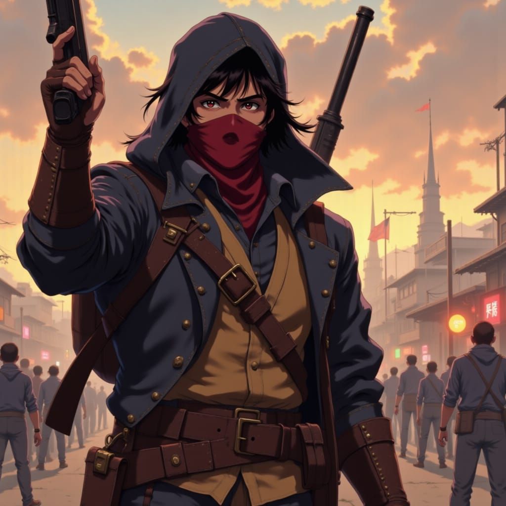 <lora:Anime Outfits:1.0>combat gunslingers