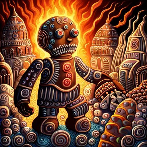 Creepy gingerbread humanoid robot SDXL 😂