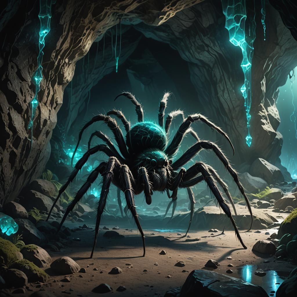 Colossal Spider Guarding Cave Entrance