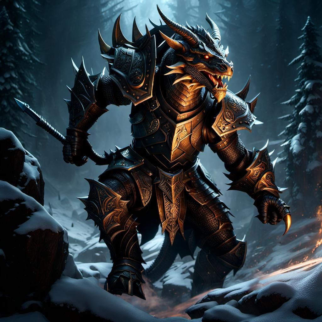 Dragonborn knight - AI Generated Artwork - NightCafe Creator