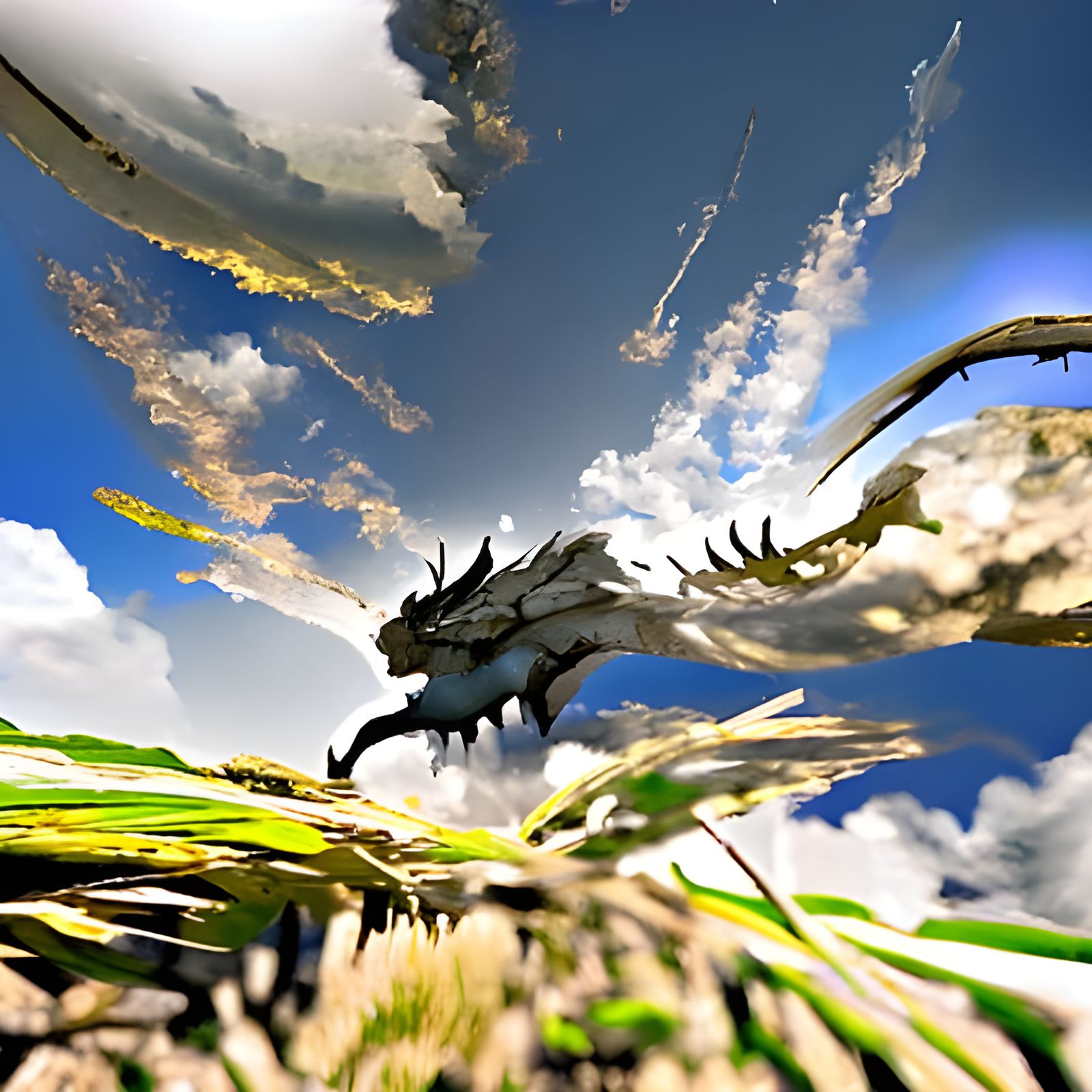 Dragon over the Fields