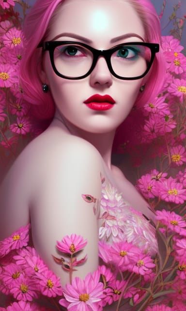 Exquisitely detailed bold voluptuous older plump white woman...