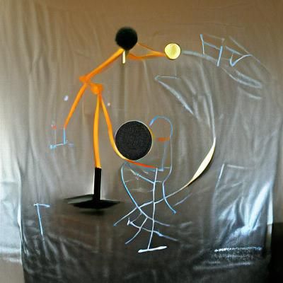 circle black stick figure giant brut art