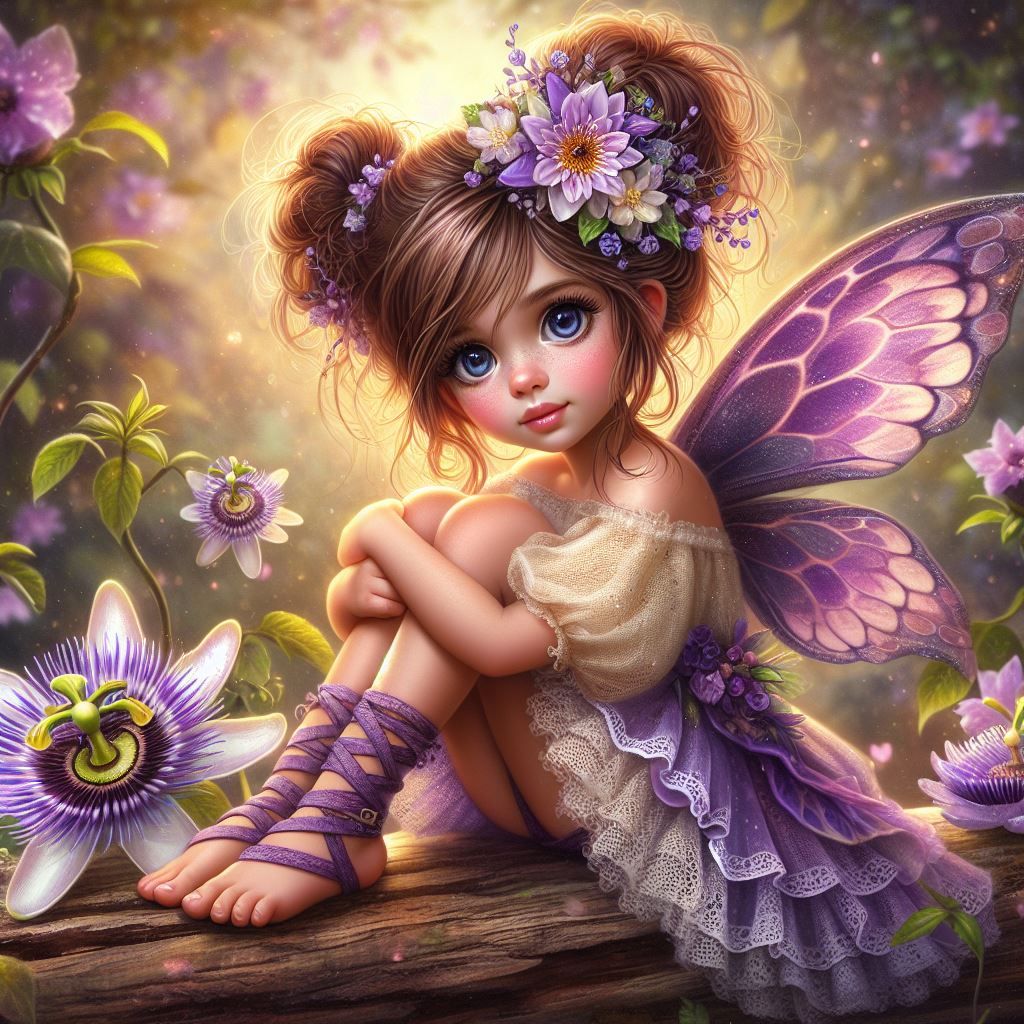 cute little Lilac flower fairy