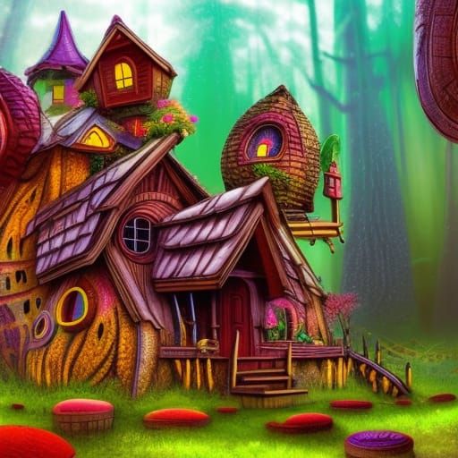 Pixie house - AI Generated Artwork - NightCafe Creator