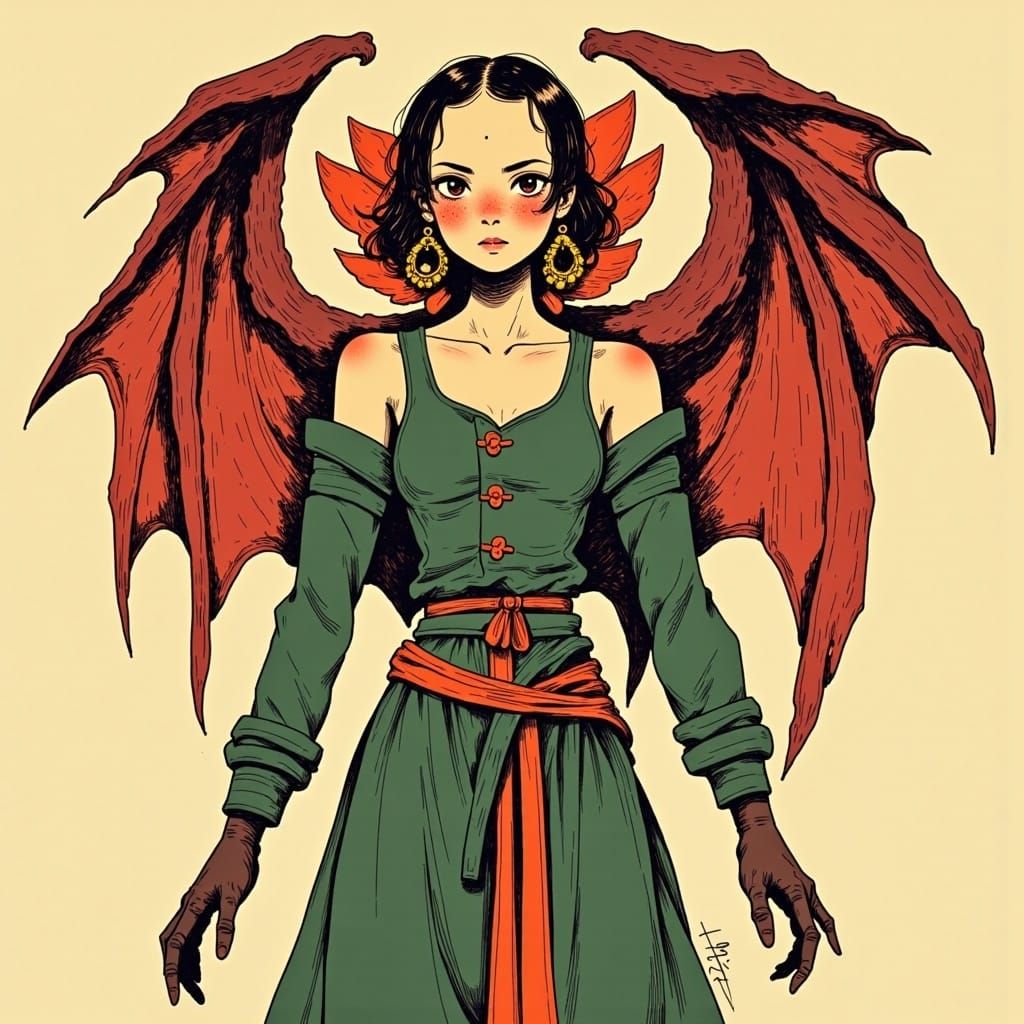  <lora:Alius:1.0> digital illustration in the style of Cosimo Galluzzi :: a vampire illustration style