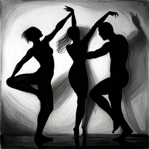 graphite dancers - AI Generated Artwork - NightCafe Creator