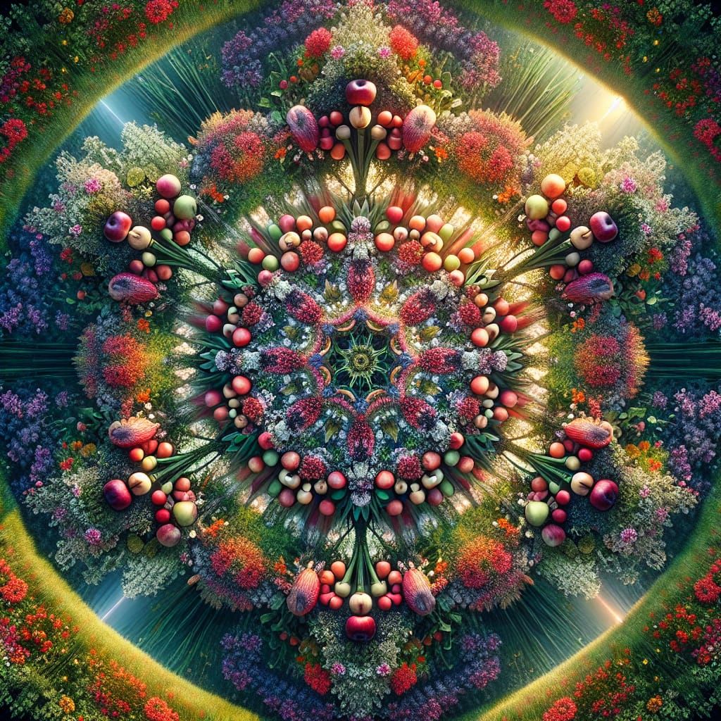 Kaleidoscope, tree, apple, meadow  by @EHACKMANN 