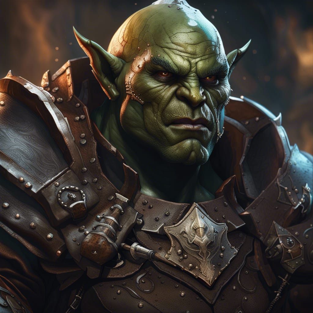 sneaky orc in leather armor - AI Generated Artwork - NightCafe Creator