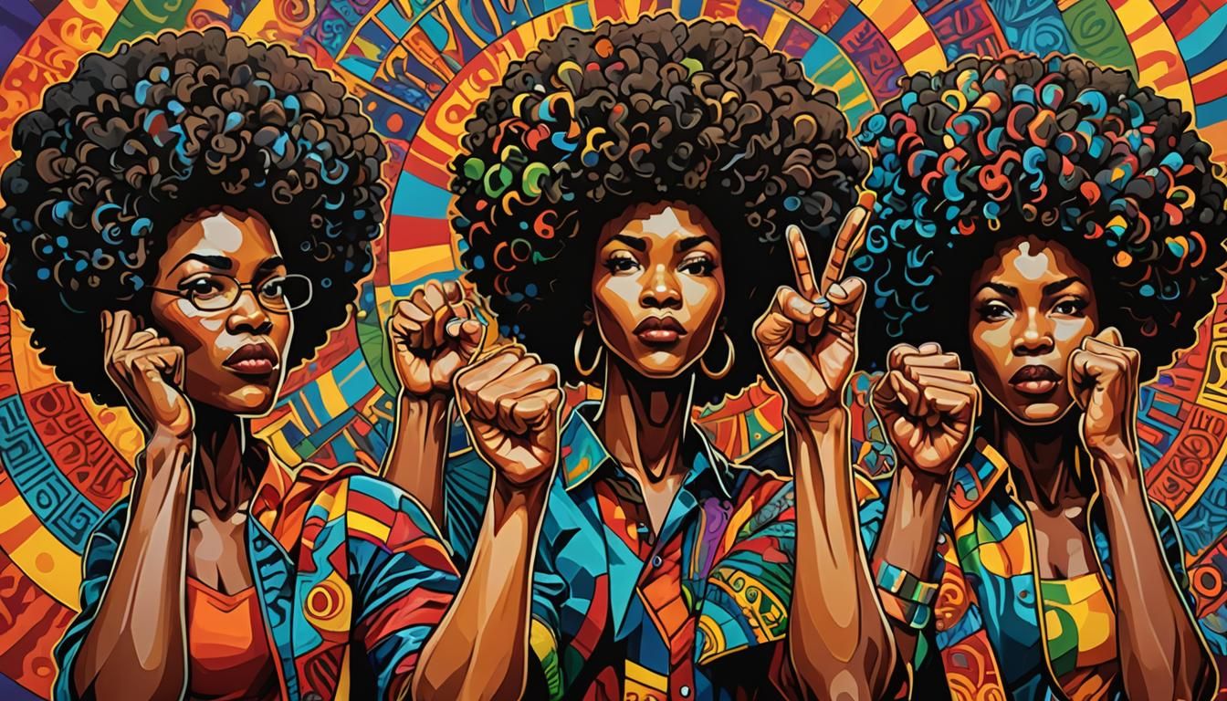 art that showcases raised fists