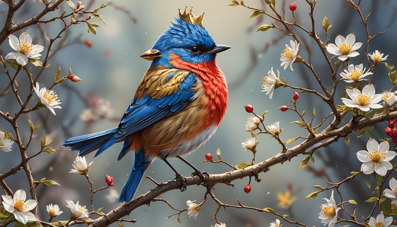 crowned bird - AI Generated Artwork - NightCafe Creator