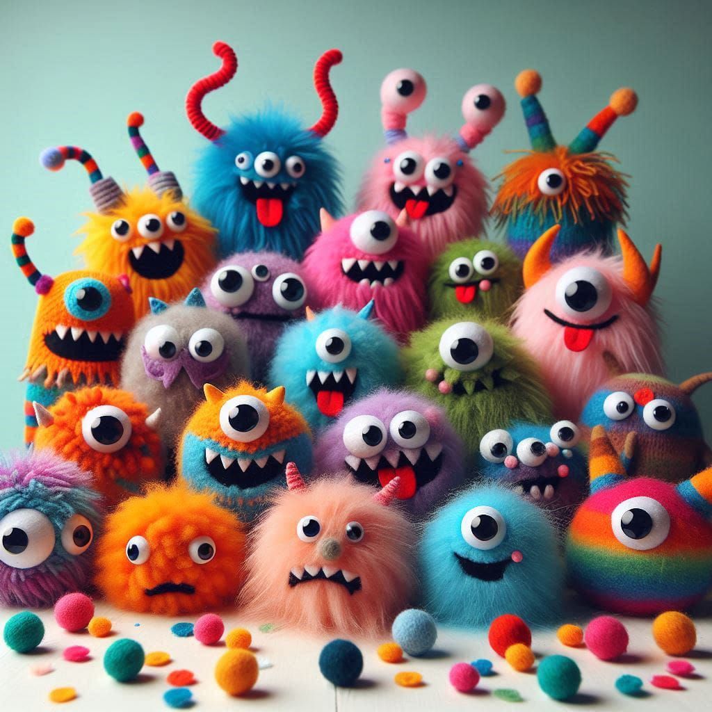 Woolly Pompom Monster Party
