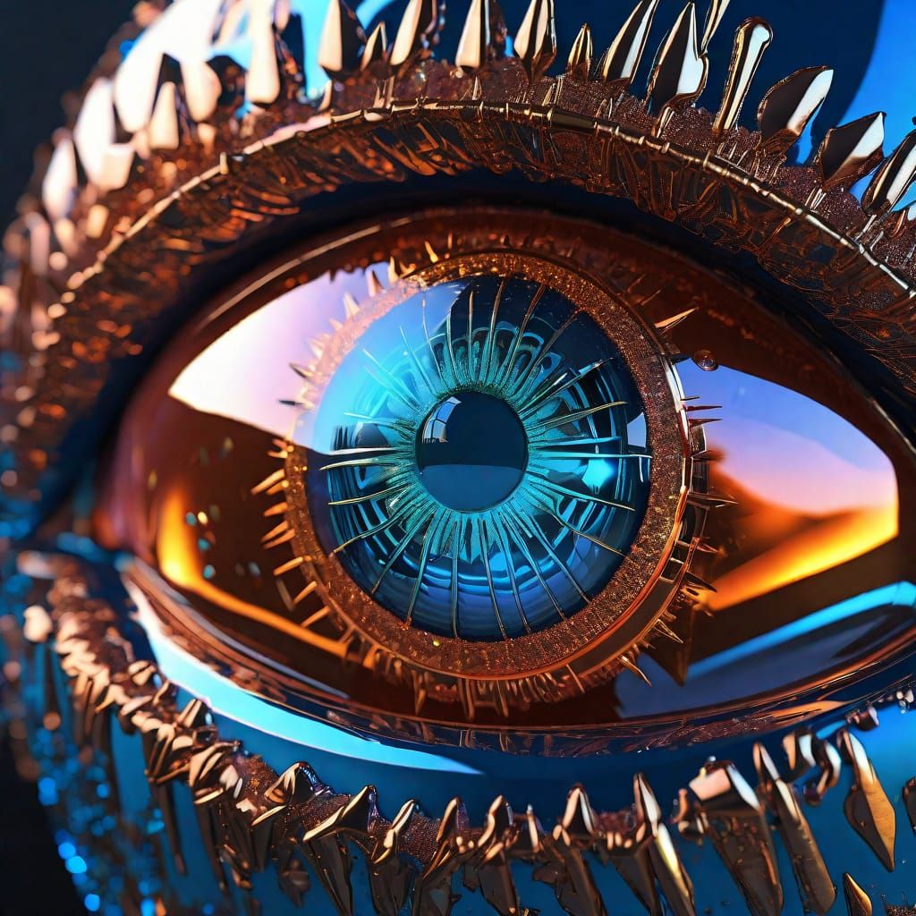 Copper Glass Eye Art - AI Generated Artwork - NightCafe Creator