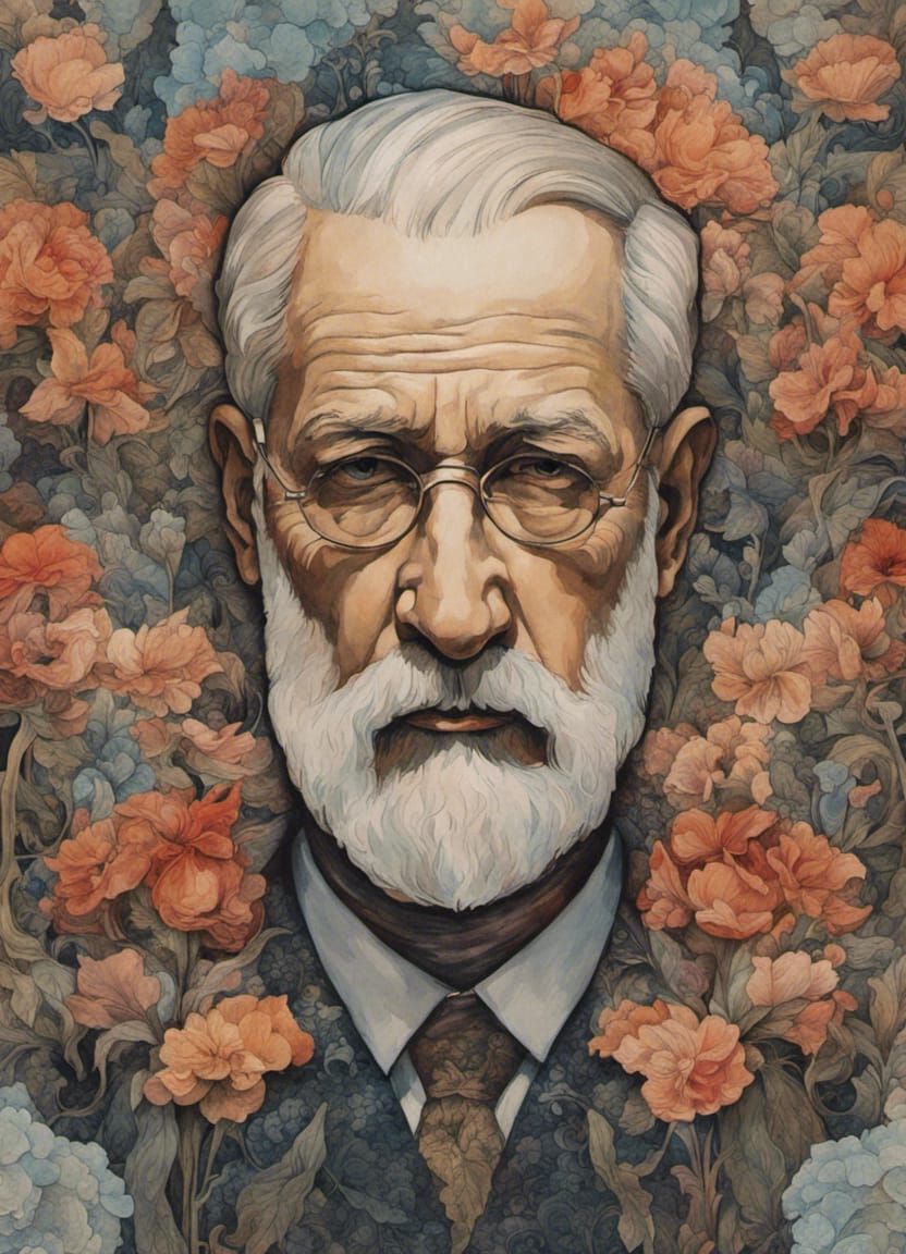  Sigmund Freud in a bed of roses