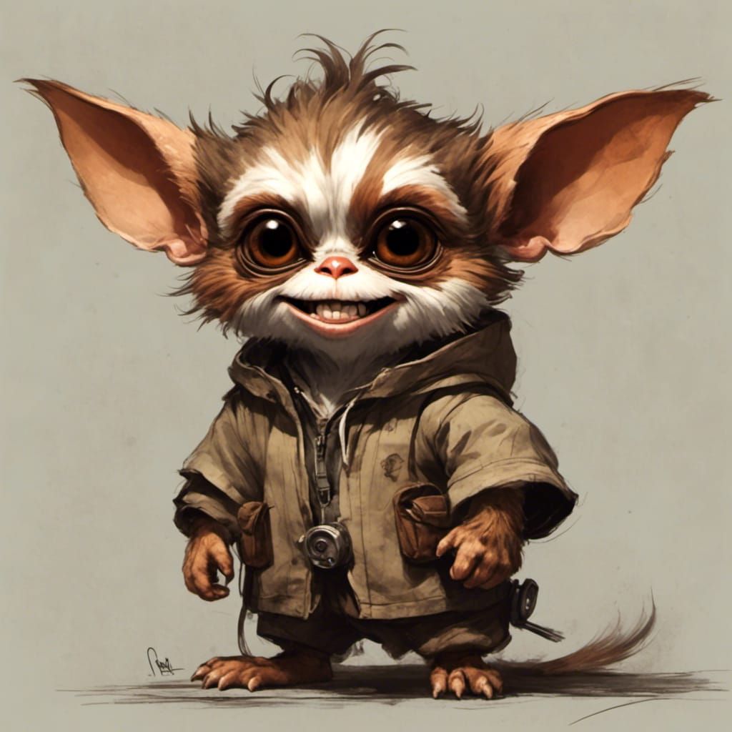 Gizmo smiling. <lora:Savant Sketch:1.0>