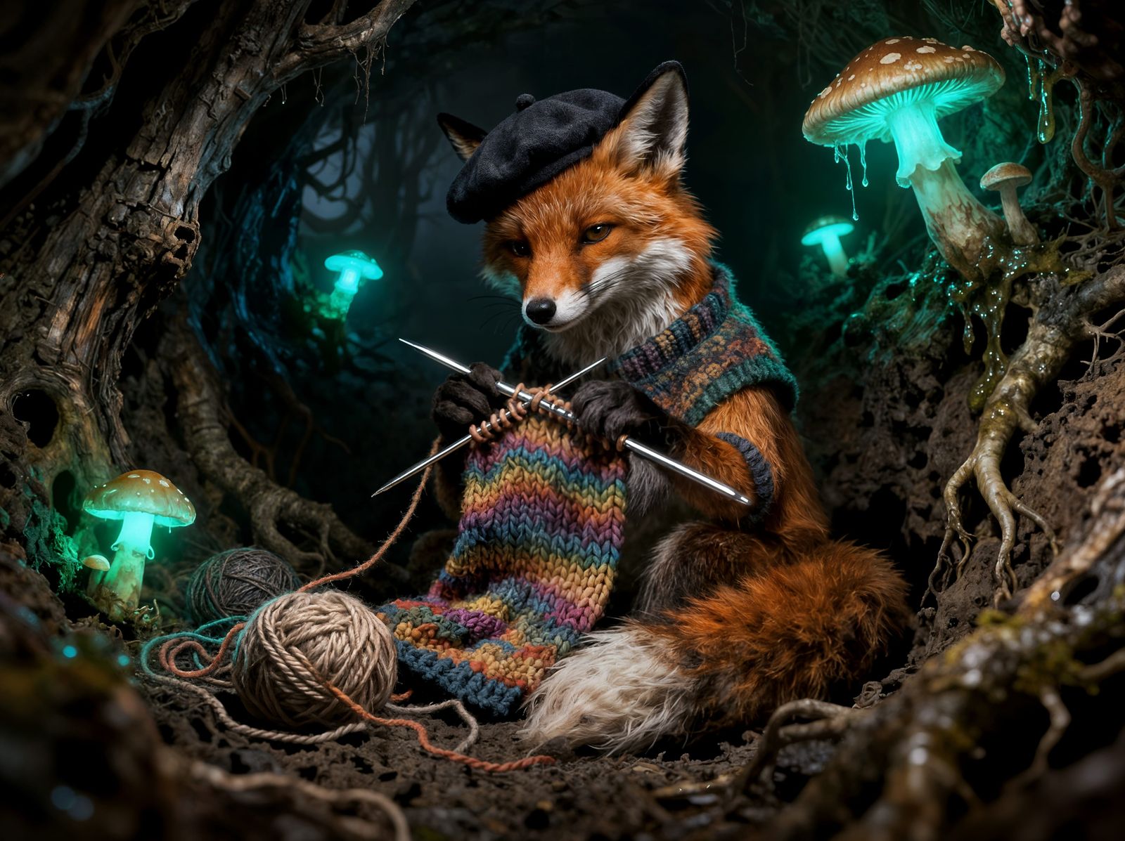 Knitting in a cozy den  by @Chantal-Rose