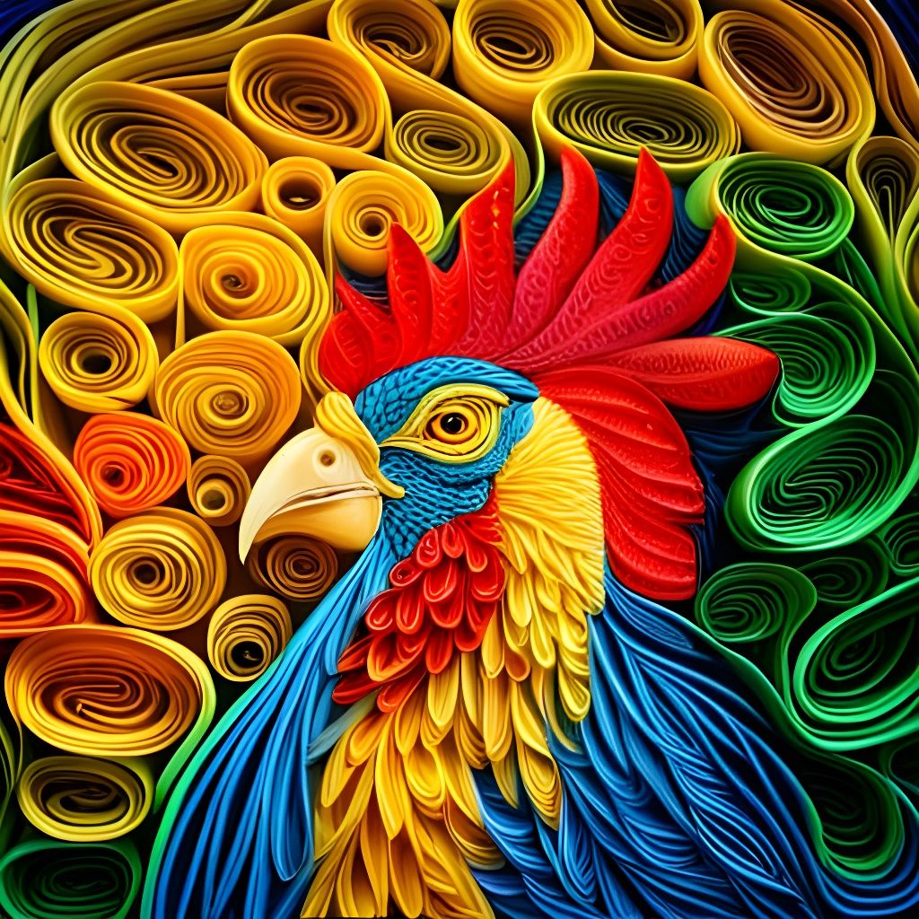 Paper Rooster   by @Mr Doodle