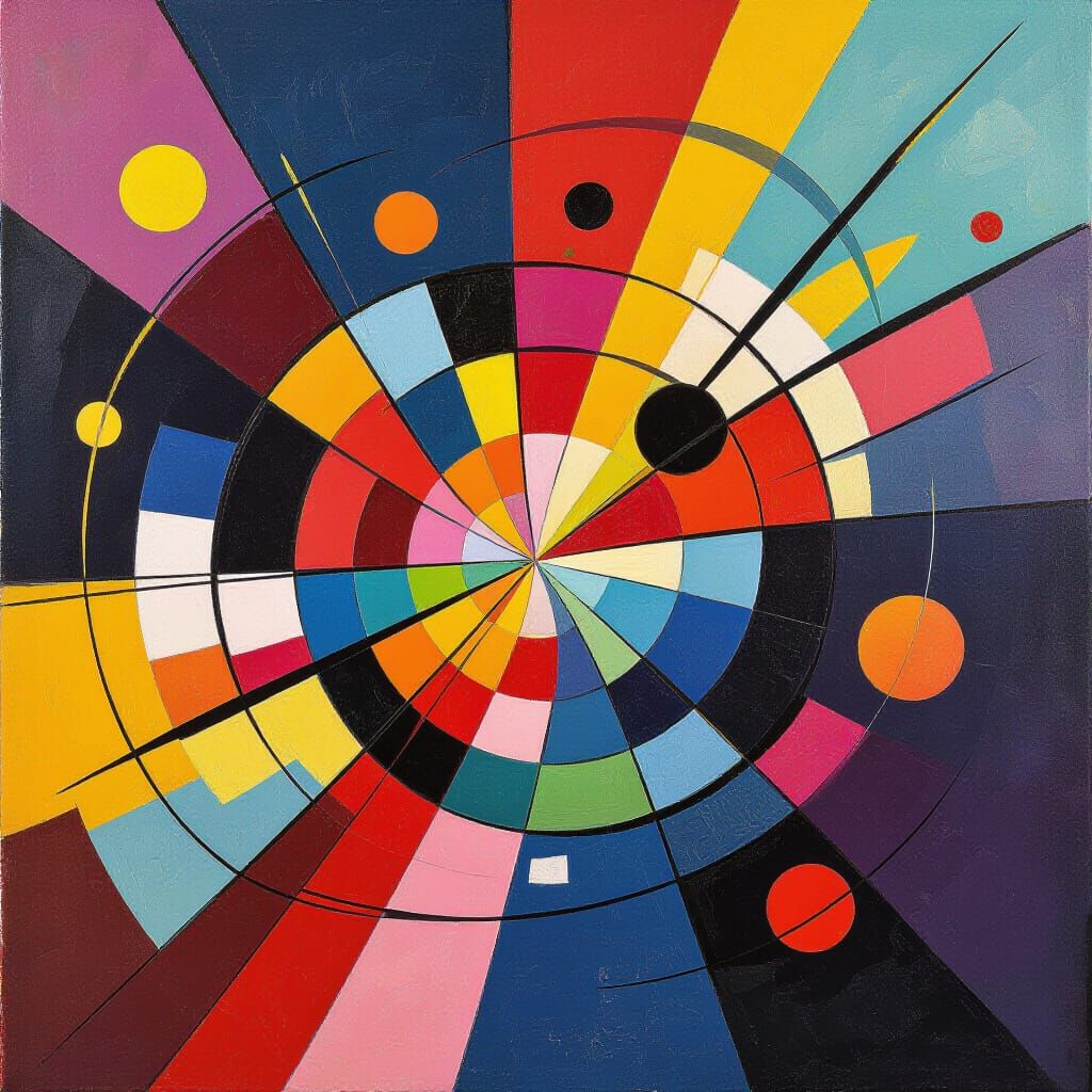 Vibrant Abstract Explosion of Shapes and Colors