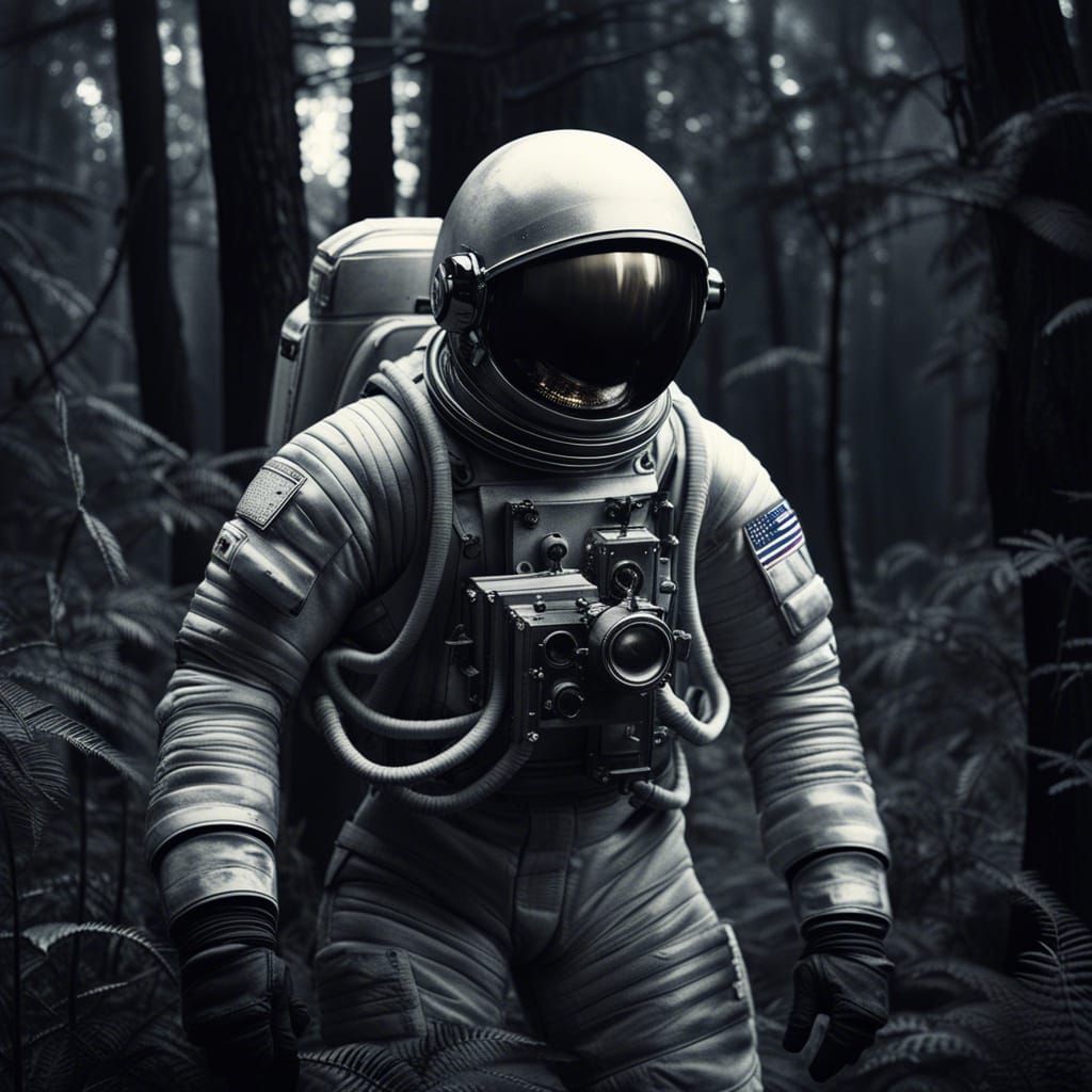 Astronaut in the Woods - AI Generated Artwork - NightCafe Creator