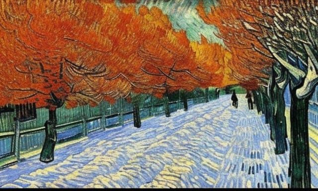 Autumn snowfall in Japan