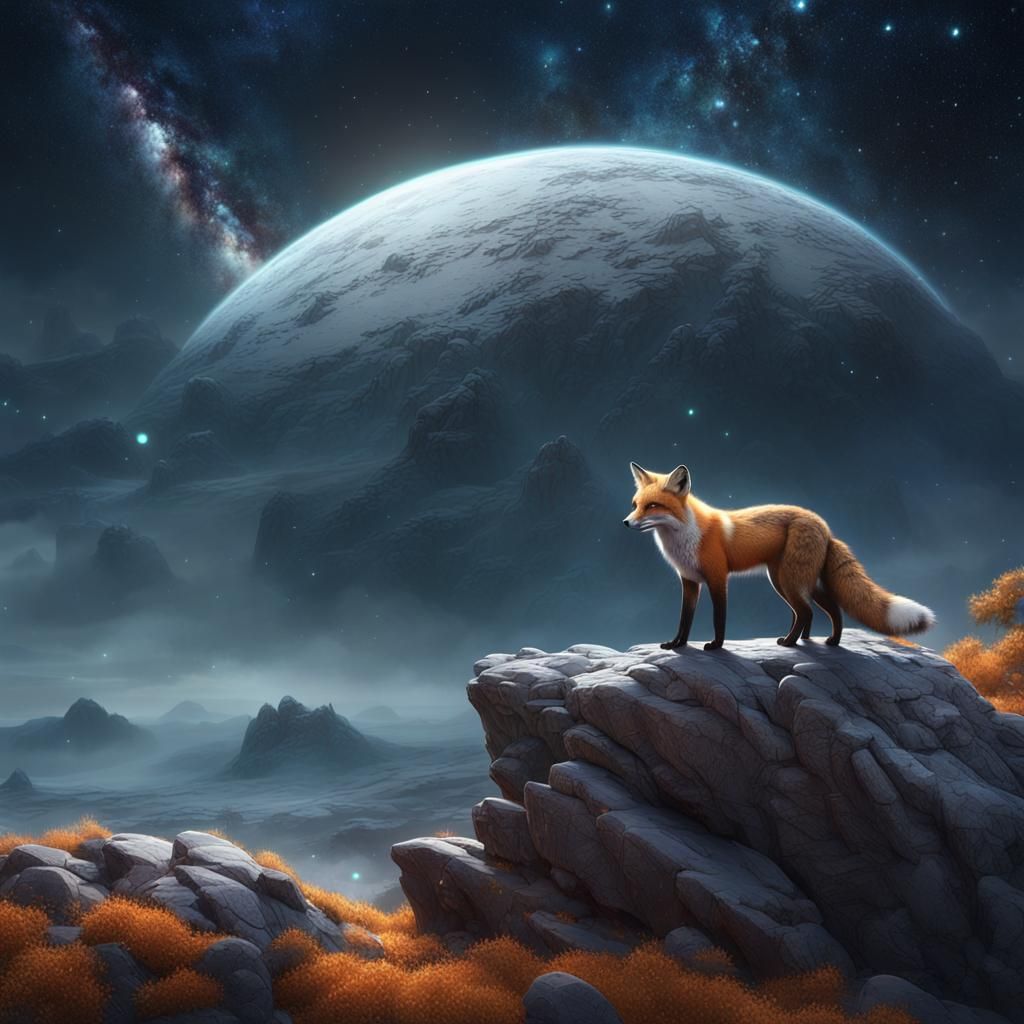 Fox on a rock