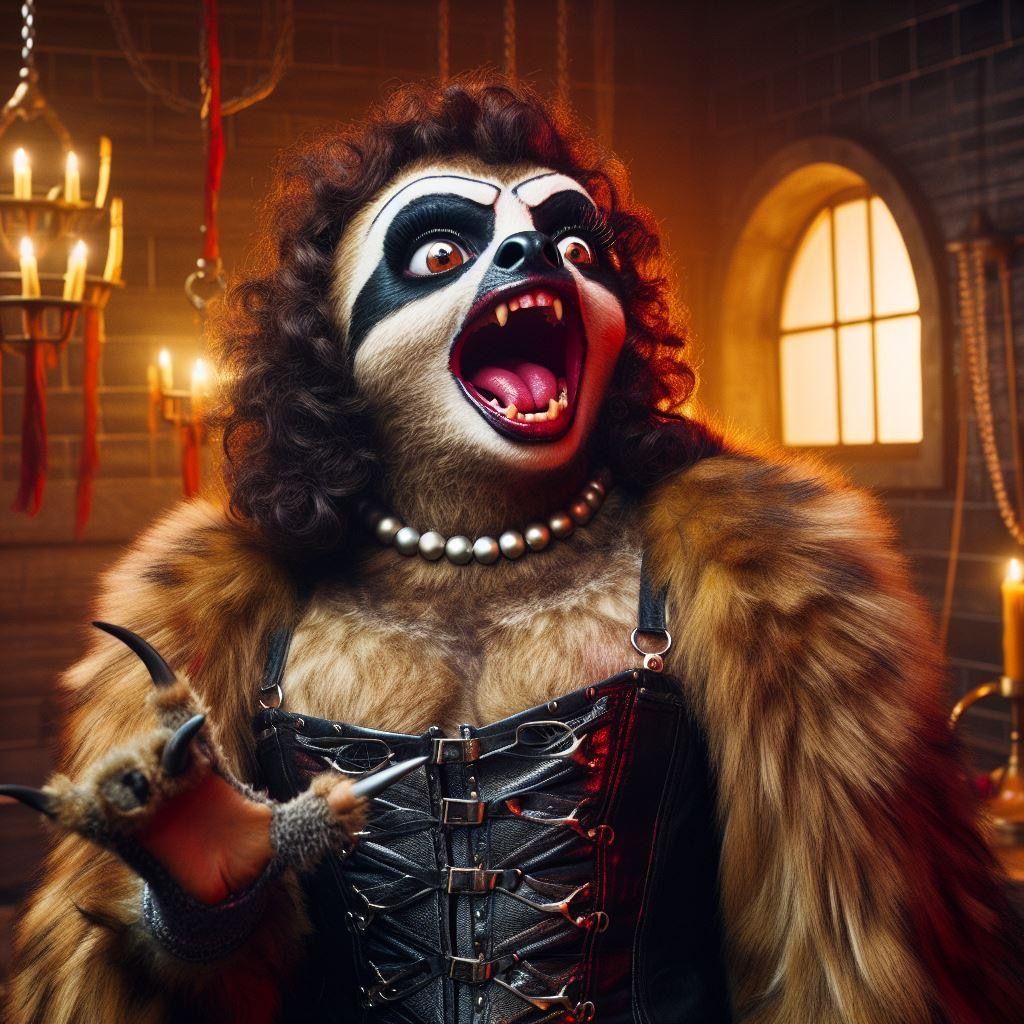 Sloth Curry as Dr. Frank-N-Slothter, in the Rocky Horror Picture Show