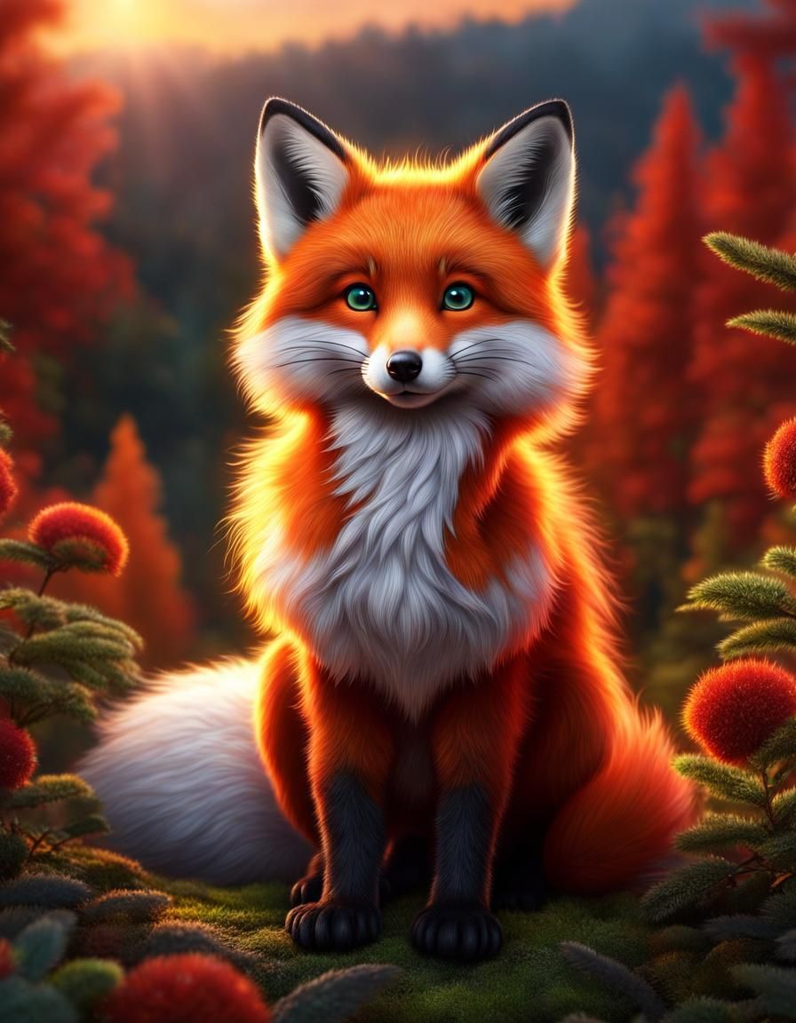 Fall Fox - AI Generated Artwork - NightCafe Creator