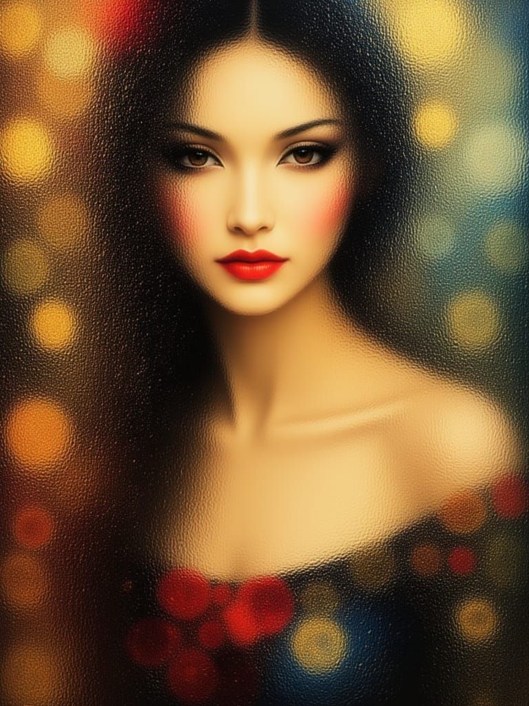 Frosted glass portrait