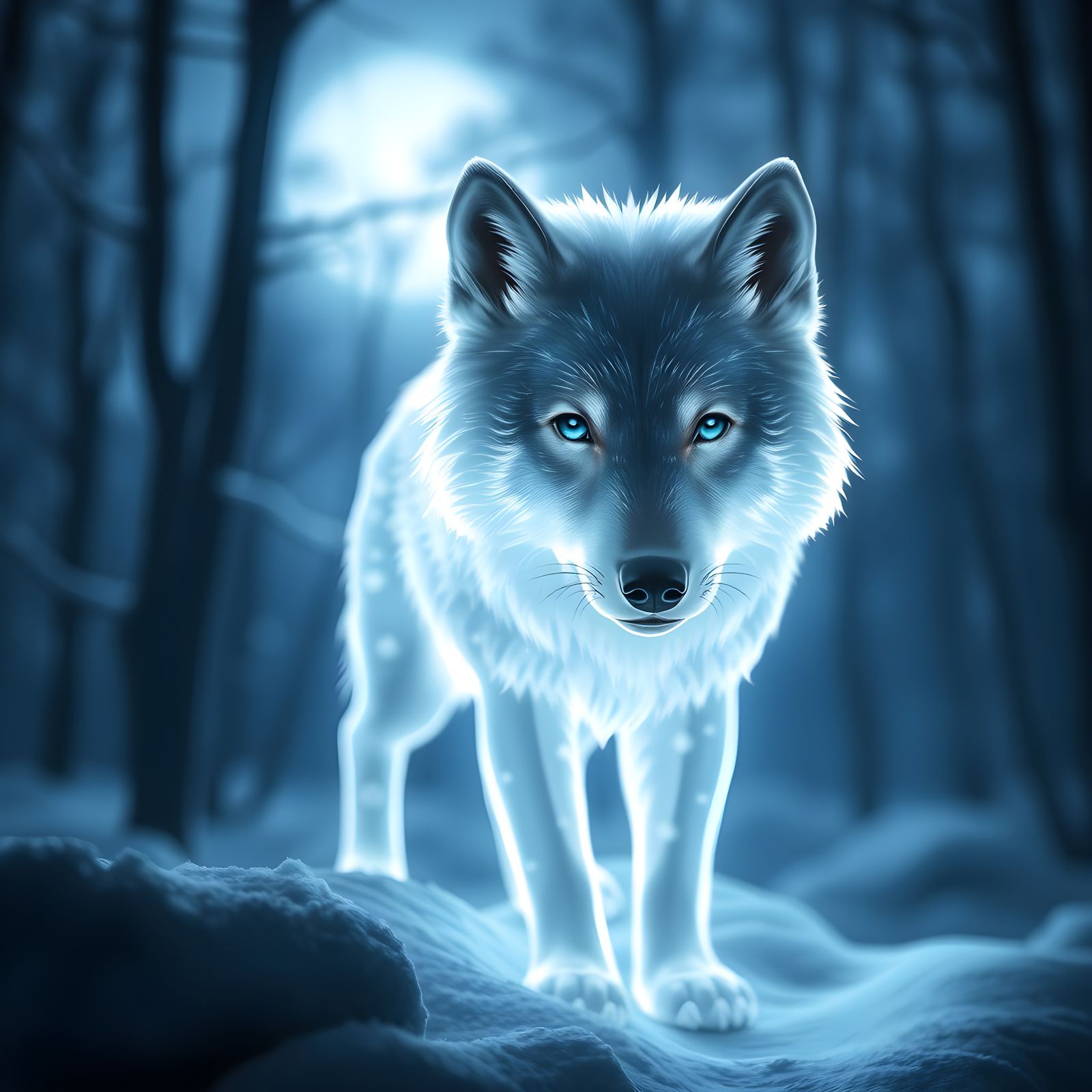 Winter Wolf of Light  by @Melanie Rhoades 