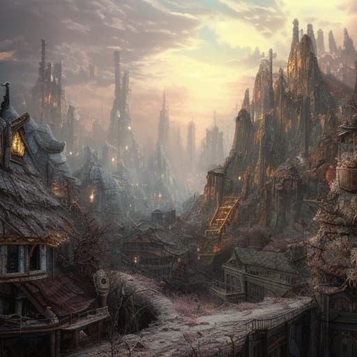Post apocalyptic wonderland after it snows