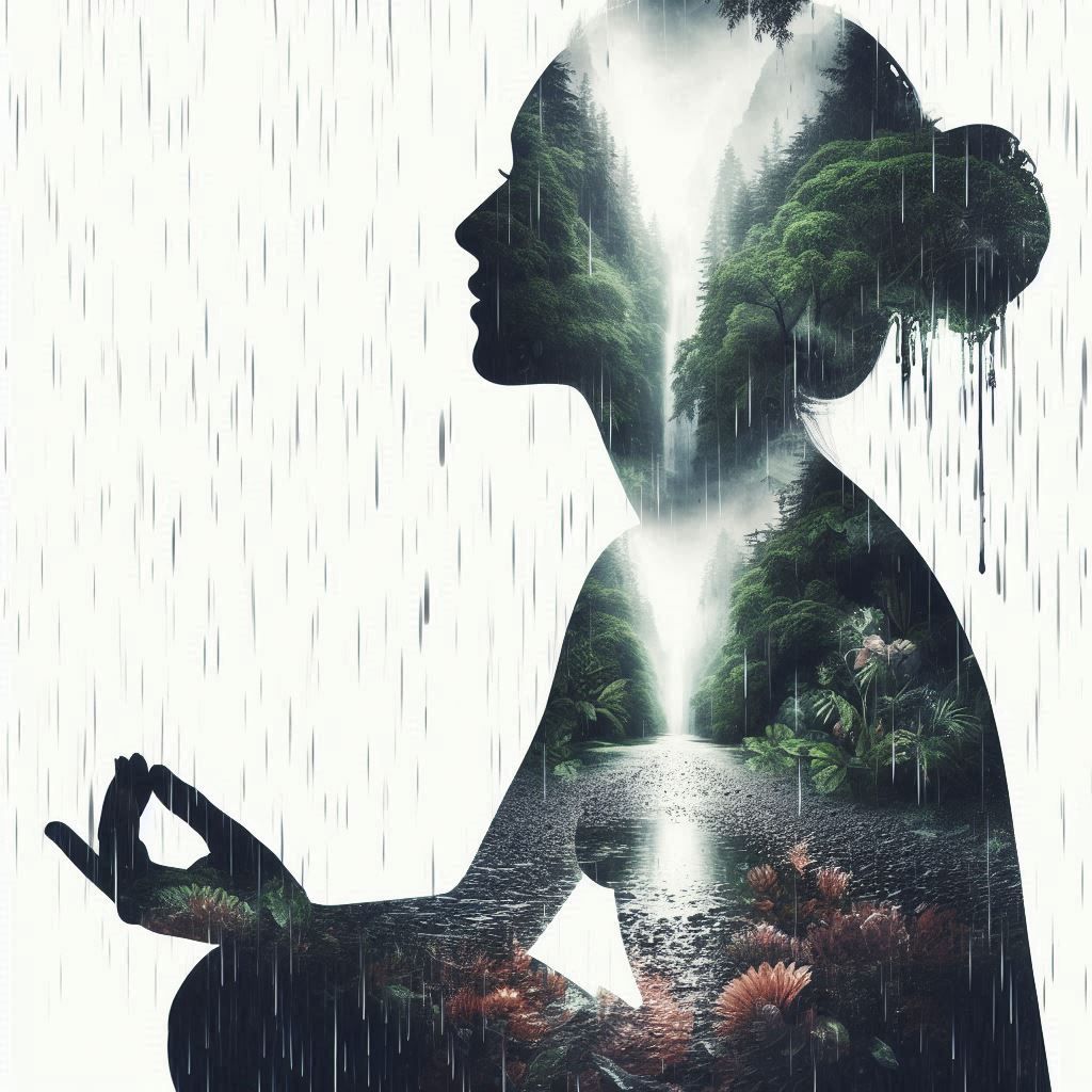 double exposure beautiful fantasy DALL-E 3 portrait landscap...