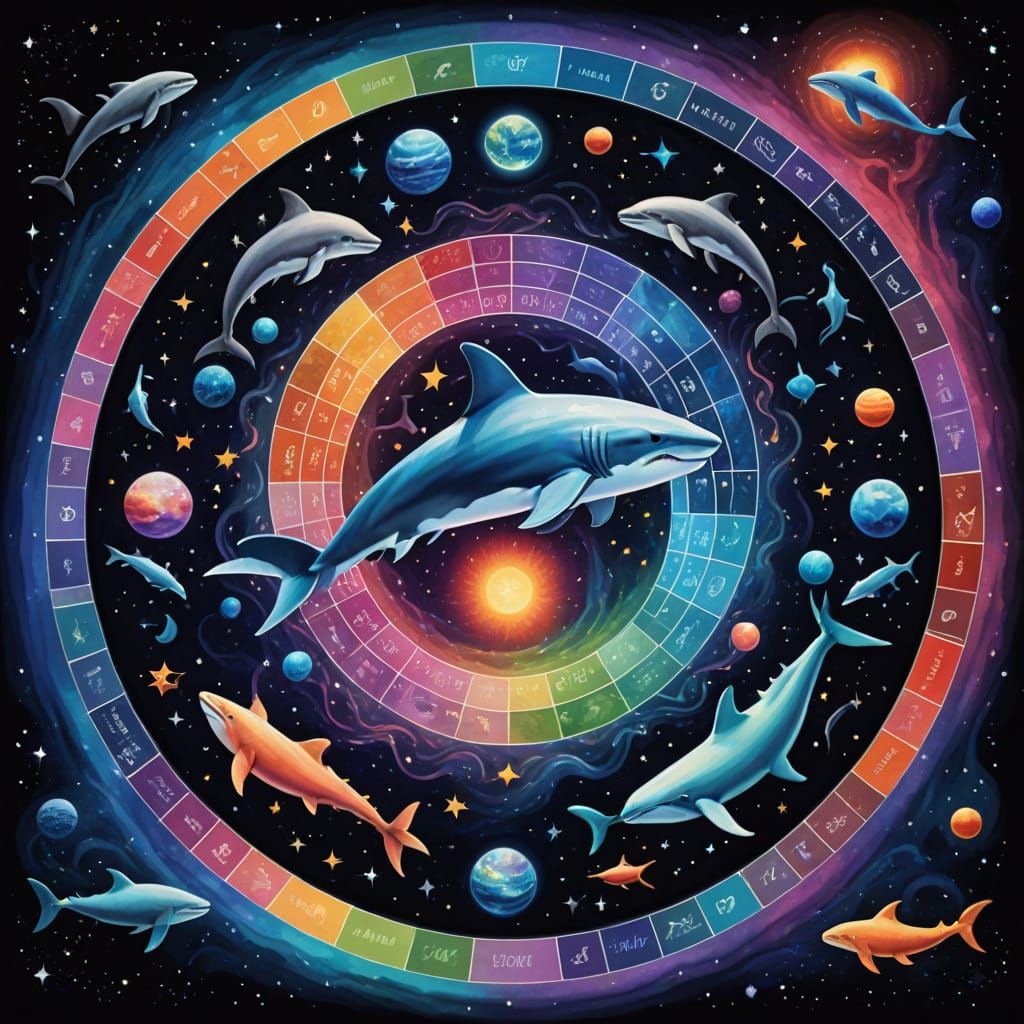 Spectral Circle of Aquatic Forms in Cosmic Wonder