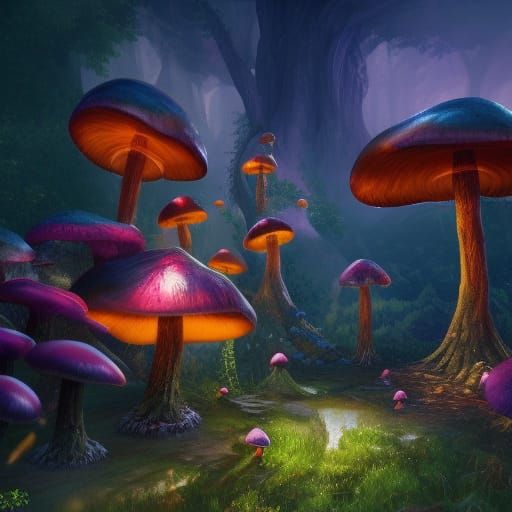 Erie mushrooms - AI Generated Artwork - NightCafe Creator