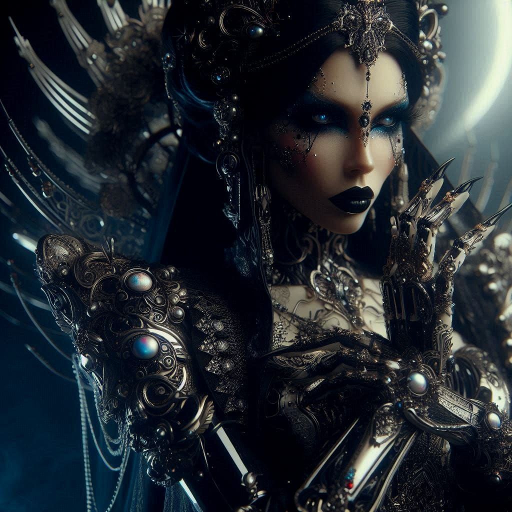 Celestial Techno-gothic priestess