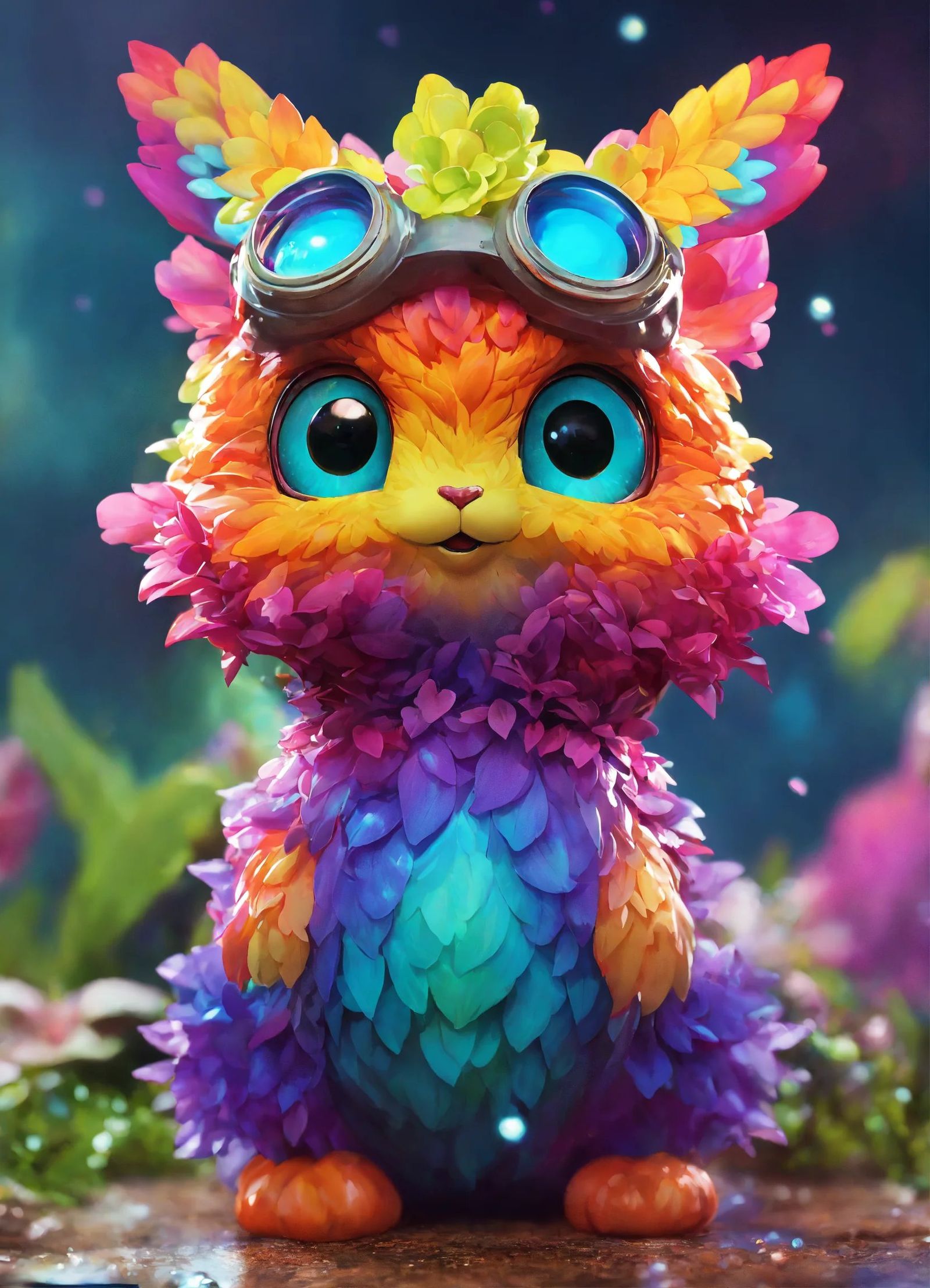 CUTE AND ADORABLE CUDDLY cute colorful creature - AI Generated Artwork ...