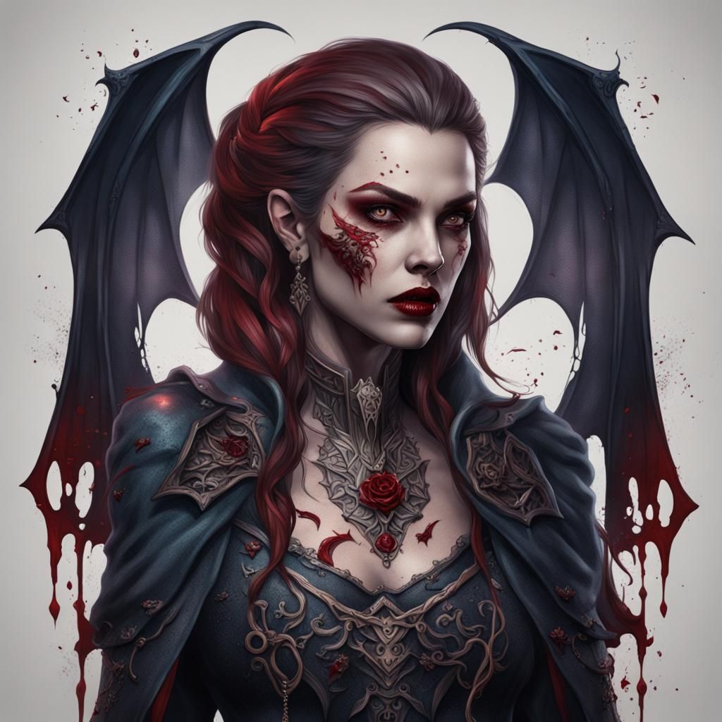 Female vampire tattoo