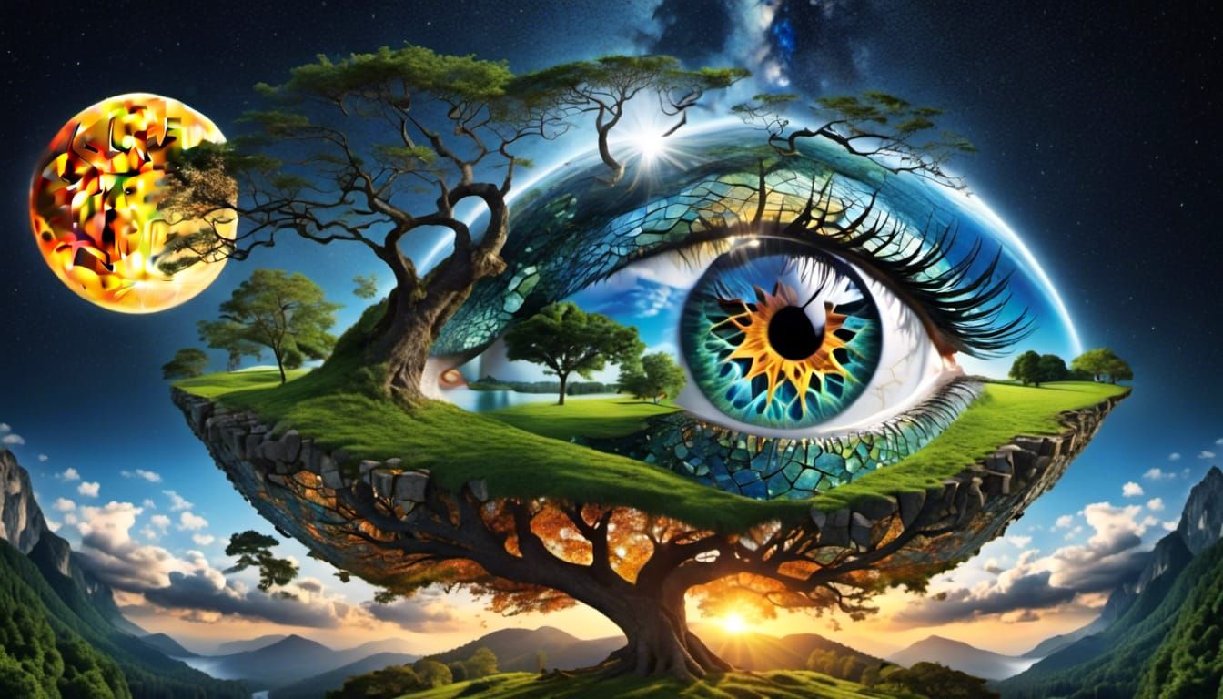  Day and night <lora:Stunning eye:1.0>