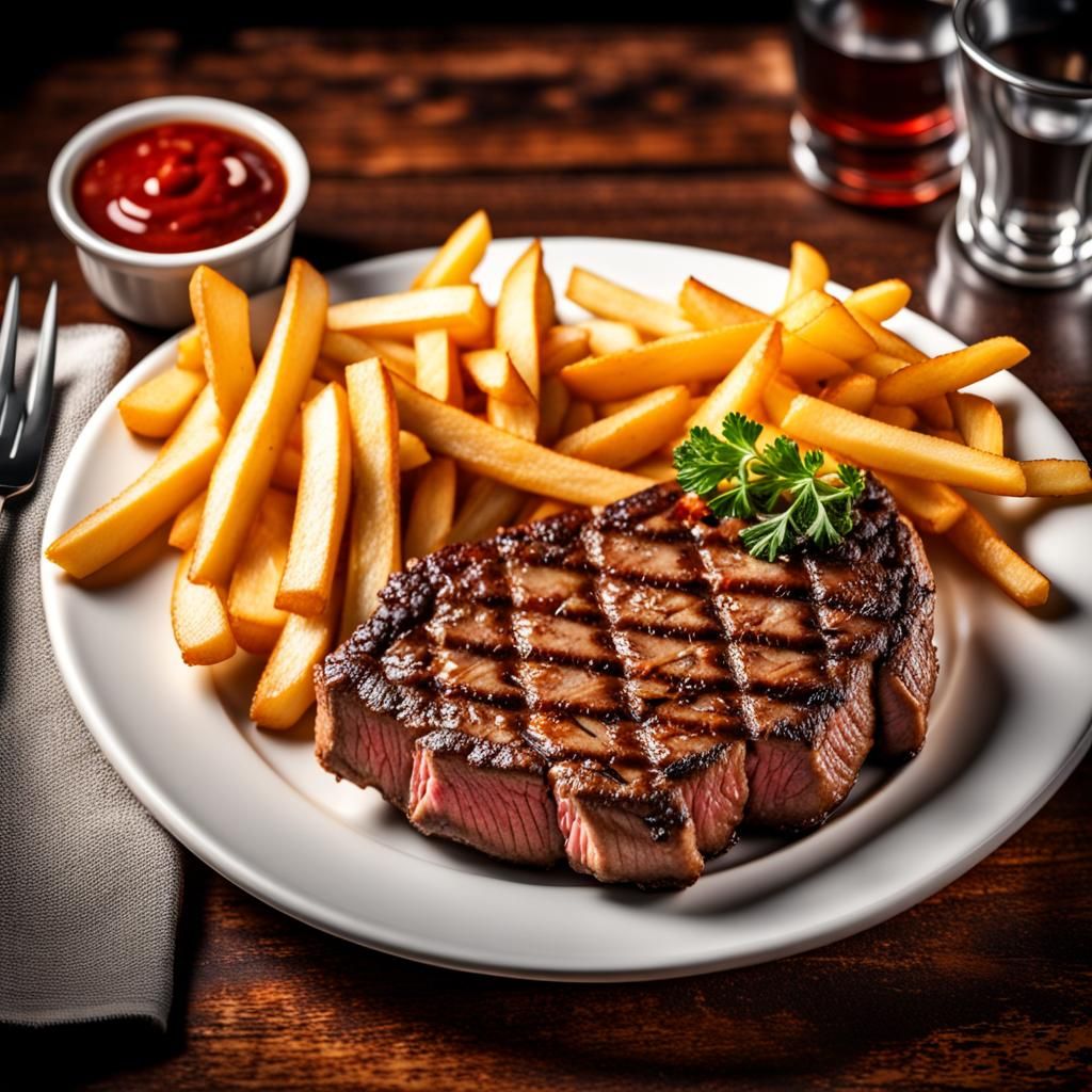 delicious looking plate of steak and french fries  by @Bjobjokke