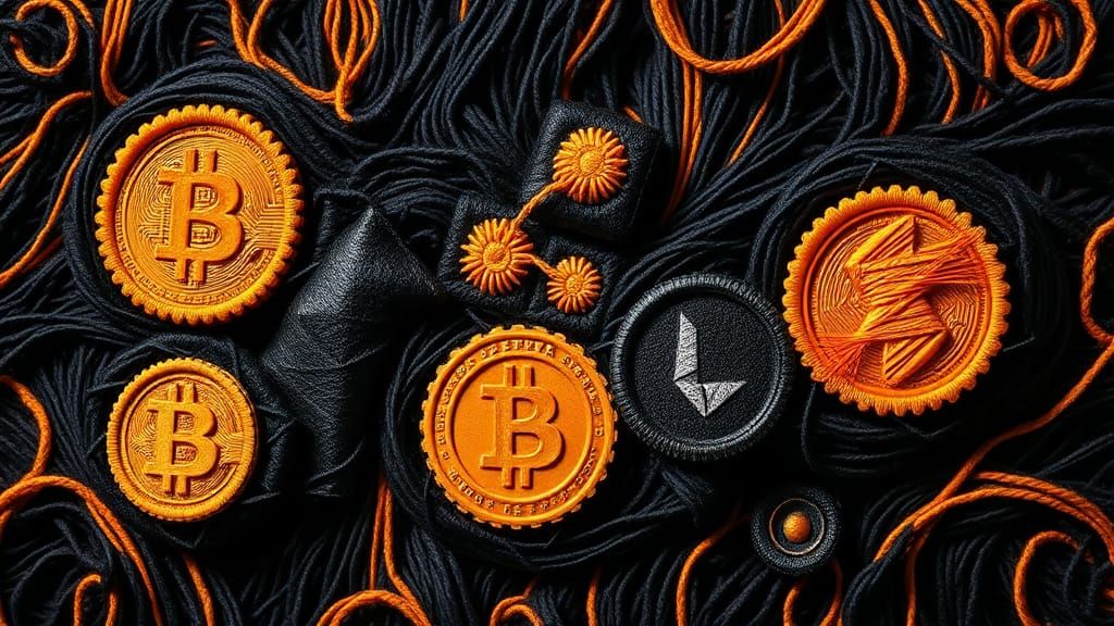 3 dimensional coin art, Vincent Yarn Gogh (bitcoin coin, eth...